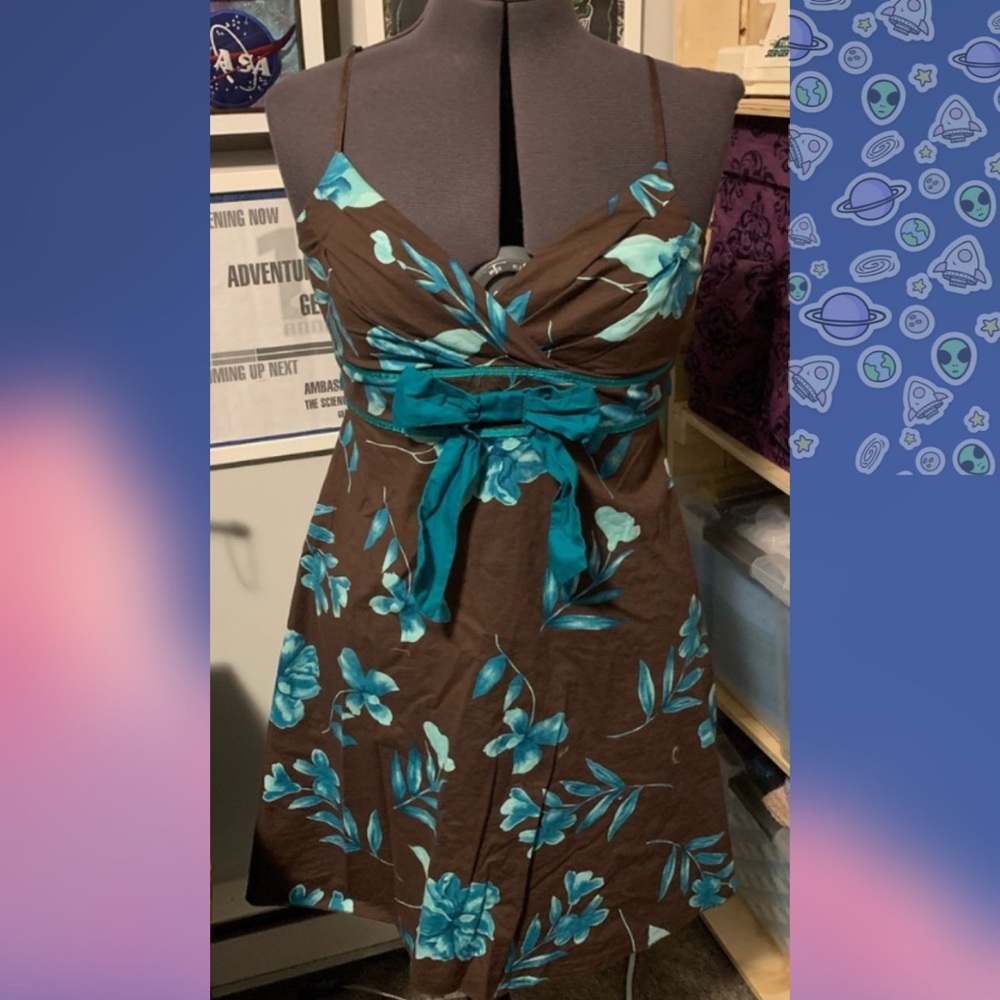 Brown and Teal Jolie Dress